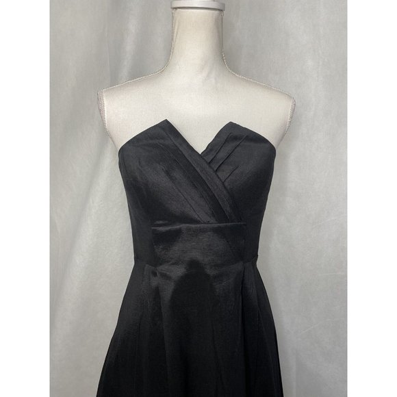 Calvin Klein Women’s Strapless Sweetheart Dress Short Black Satin Size 4 - Picture 2 of 13